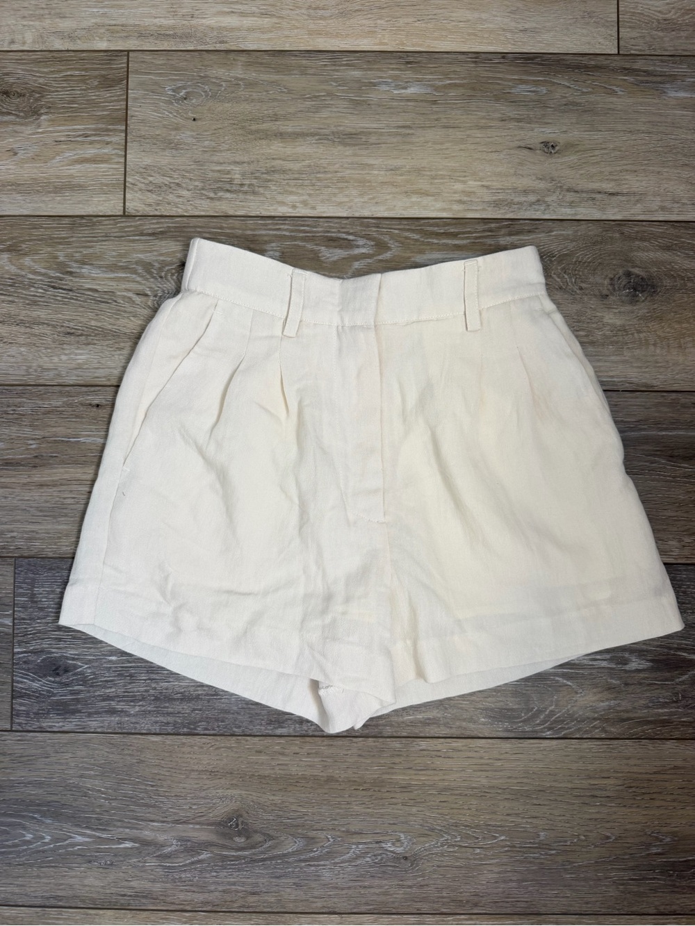 Z Supply High-Waist Cream Rayon Blend Shorts Sz XS
